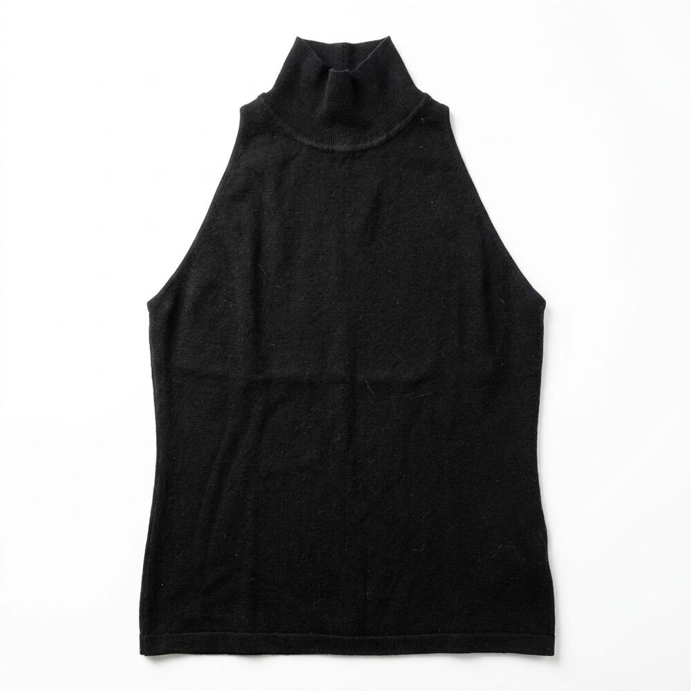White House Black Market Sleeveless Sweater Large Black